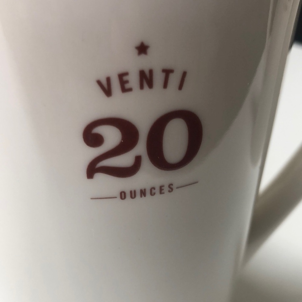 Ventti White Coffee Mug with Red Print